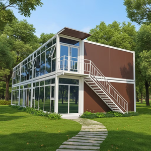 Magnífica Casa Contenedor Prefabricada de Acero y Madera de 2 Pisos, Impermeable y Resistente al Viento, con Baño y Pasillo Estándar - Product Image 2