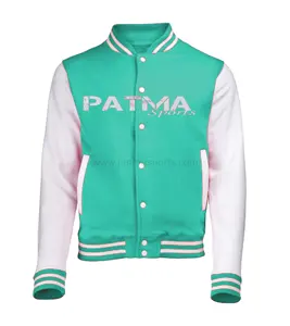 Best Selling OEM Wholesale Cheap Custom Satin Silk Jacket With Leather Sleeves with your Logo Printed , Labels, Tags