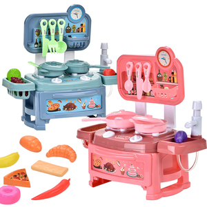 <span class=keywords><strong>Maison</strong></span> de jeu en plastique jeu de simulation de cuisine ensemble de jouets de cuisine four de simulation pompe à eau jeu de simulation de cuisine jouets pour enfants - Product Image 1