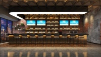 Konter Bar Retro Modern yang dapat disesuaikan untuk dapur rumah Gym menampilkan batu kayu untuk restoran Hotel meja depan ruang kartu catur