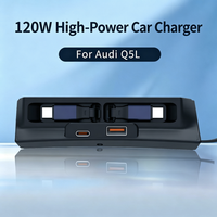 Station d'accueil pour console centrale Audi Q5L, chargeur de voiture ultra-rapide avec câble rétractable, accessoires modifiés, pièces intérieures