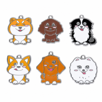 Pendentif personnalisé en métal doré avec étiquette de chien, breloque artisanale, collier de chapeau, vêtements en plaqué or, émail dur doux, breloque épingle en émail doux