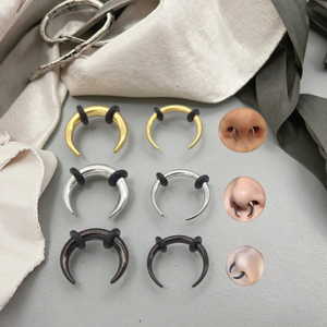Xinfocus Dilatateur Nasal, Bijou <span class=keywords><strong>de</strong></span> Corps Tendance, Anneau Septum en Forme <span class=keywords><strong>de</strong></span> C, Dilatateur Conique en Acier Chirurgical pour Piercing Nasal et Septum - Product Image 5