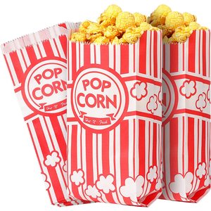 Wholesale 300 Pieces Paper Popcorn Bags 1 Oz Popcorn Container Red and White Concession Stand Supplies