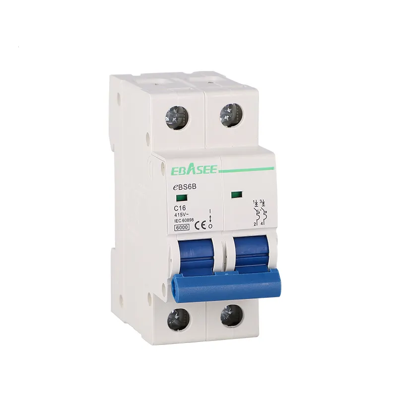 Mini Circuit Breaker MCB Dz47-63 16A High Standard Plastic Sliver Copper 18MM C45 MCB 50/60hz Tuv/ce/rohs 240/415V IEC60898 6ka