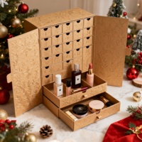 Cadeau personnalisé 24 jours compte à rebours cosmétique maquillage beauté vide papier calendrier de l'avent boîte avec tiroirs