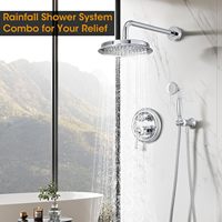 Chrome 9 pouces luxe pluie pommeau de douche poche pulvérisation équilibre pression vanne Antique montage mural douchette salle de bain robinet