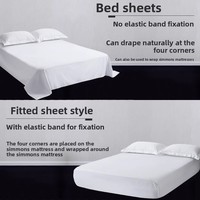 Parure de lit d'hôtel cinq étoiles, couleur unie, ensemble quatre pièces, draps en coton blanc, housse de couette avec teinture réactive