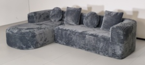 Ensemble de canapés Chesterfield compressés, garnissage en mousse, tissu, emballage sous vide, rebond en 1 minute, modulaire, canapé incurvé, appartement, villa, personnalisable - Product Image 5