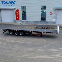 Remorque plateau porte-outils de 40 pieds, semi-remorque de 40 à 60 tonnes avec support de roue de secours à vendre