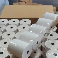 Rouleaux de papier thermique de 80 mm en gros, 50 rouleaux par paquet, sans BPA, impression fluide sans bourrage, adaptés aux distributeurs automatiques de billets/terminaux de point de vente