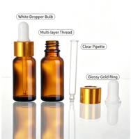 Venta al por Mayor de Botellas de Vidrio Ámbar con Gotero para Aceites Esenciales y Esencias, 10 ml, Botellas de Cosméticos Personalizables
