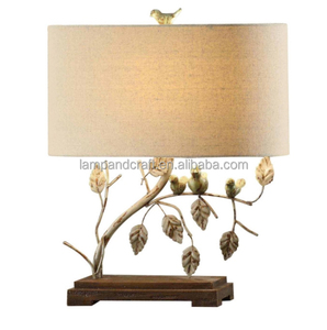 Lámpara de Mesa Tradicional de Metal Bronce con Pantalla de Lino Natural para Decoración del Hogar, Dormitorio, Vestíbulo de Hotel, Habitación de Hotel - Product Image 2