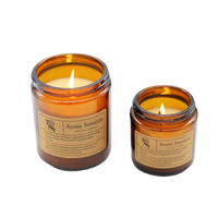 Vente en gros Bougies parfumées à la cire de soja végétale sans fumée Bougies en verre brun pour la décoration de la maison