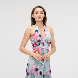 ชุดเดรสลำลองสำหรับผู้หญิง OEM แบบผูกคอ พิมพ์ลายดอกไม้ตามสั่ง สำหรับฤดูร้อน - Product Image 2