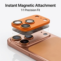 Protection d'objectif Premium Anti-Rayures pour iPhone 16 Pro Max, Revêtement AR, Haute Transparence, Verre de Caméra à Couverture Totale