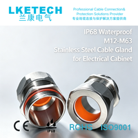 Câble industriel LKETECH M25 304 316L en acier inoxydable nickelé, étanche IP68, résistant à la corrosion et aux fortes intempéries salines