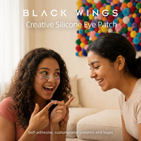 Patchs sous les yeux jetables en silicone minéral auto-adhésifs BLACKWINGS, naturels et doux, avec logo personnalisé pour cils