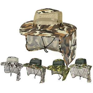 Sombrero de Pesca Plegable con Malla de Camuflaje, Transpirable, Protección Solar y Cubierta Facial para Senderismo - Product Image 1