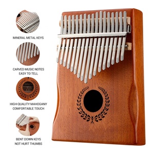 Kalimba-Dedo de Piano de pulgar Mbira para niños y adultos, instrumento transparente (NATURAL), 17 <span class=keywords><strong>teclas</strong></span>, canciones de música de caoba, acero Carb - Product Image 3