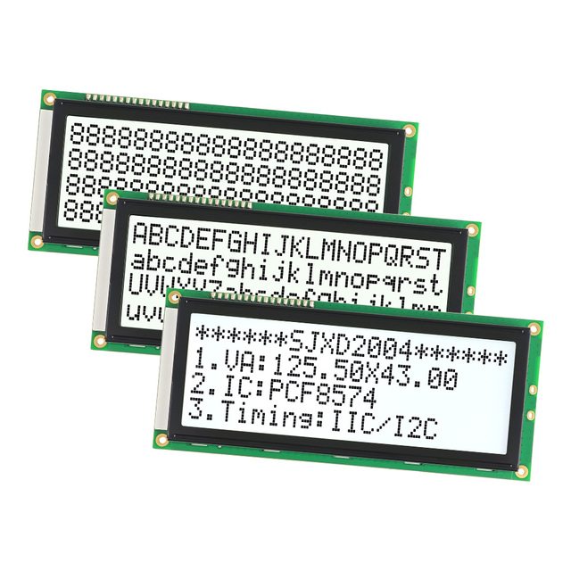 Functional 20X4 Dot Matrix Display SJXD2004B-IIC White Positive Cob LCD Character Display for Industry IIC/I2C LCM Display