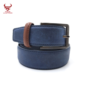 Cinturones de cuero con costura superior para hombre, cinturones de piel sintética de ante, cinturones de jeans para hombre - Product Image 2