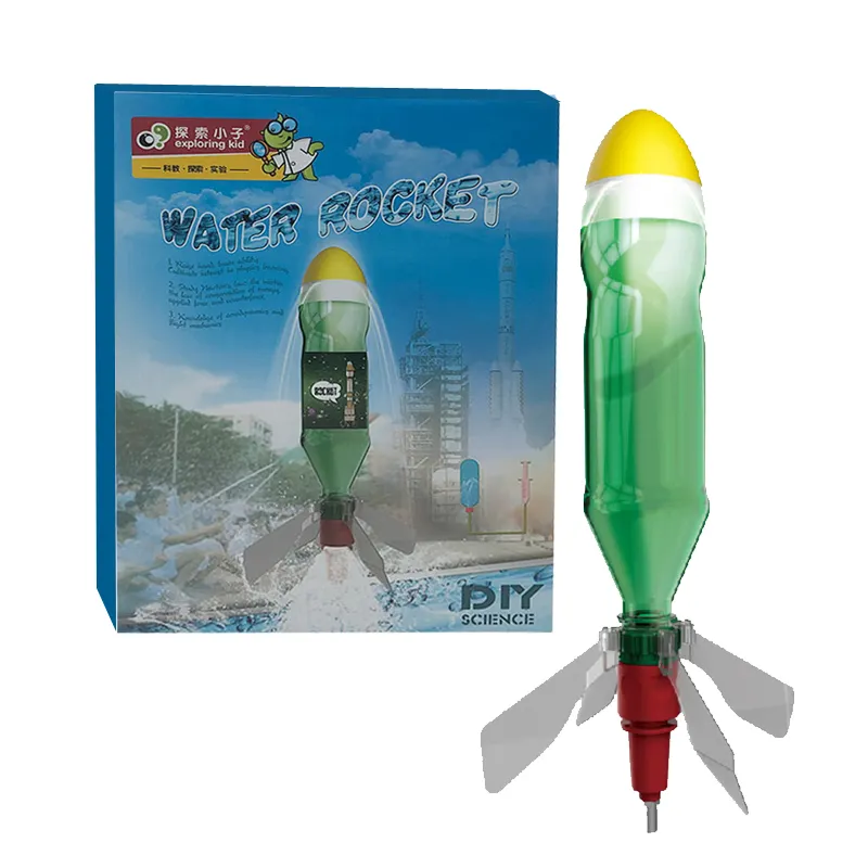 Juego de cohete educativo DIY para niños, juego educativo de lanzamiento de agua al aire libre, juguete de Ciencia