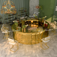 Comptoir de bar demi-cercle moderne en acier inoxydable pour mariage, restaurant, hôtel et salon