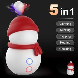 S-Hande Nuovo Arrivo Vibratore per Coppie 5 in 1 Staccabile con 5 Frequenze per Clitoride o Capezzoli a Forma di Pupazzo di Neve - Product Image 1