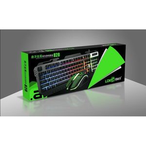 Leadike 828 Metal Backlit Gaming Keyboard Mouse <b>USB</b> Wired RGB 104 <b>Keys</b> Combo For CF LOL - Product Image 5