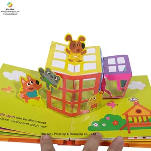 Yimi紙カスタム印刷教育子供本子供のための最高のポップアップ本