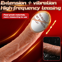 Heiz-Vibrator für Frauen 10 Modi Teleskopischer Stoßvibrator Realistischer Dildo Klitoris-Stimulator Wasserdicht Fernbedienung