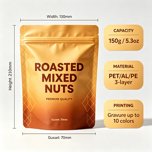 Custom Gravure Printed Resealable Stand Up Zipper Plastic Packaging <b>Bag</b> for Coffee Sugar Candy Snack - Product Image 3