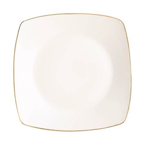 Assiette carrée en céramique blanche pure, assiette peu profonde en porcelaine pour steak, pâtes, mariage, hôtel - Product Image 5