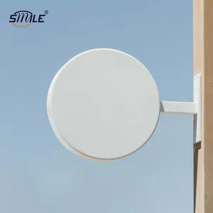 لافتات إضاءة دائرية من الألومنيوم قابلة للتخصيص من CHNSMILE لافتات إعلانية خارجية مستديرة مضادة للماء لافتة معدنية