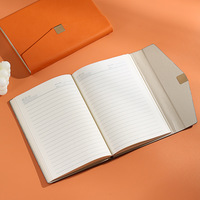 Carnet de notes A5 personnalisé en similicuir avec reliure agrafée, coffret cadeau trois volets pour bureau professionnel