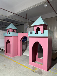 NIKA Baby bambini eventi acrilico castello <span class=keywords><strong>sfondo</strong></span> <span class=keywords><strong>rosa</strong></span> castello dei cartoni animati per la decorazione della festa di compleanno - Product Image 4