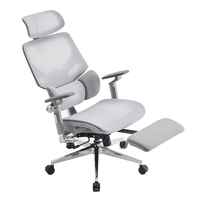 Chaise de bureau ergonomique de luxe moderne à dossier haut, entièrement en maille, réglable en hauteur, confortable, pour personnes de grande taille