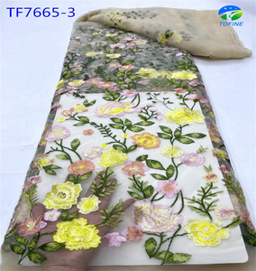 Tofine bordado encaje francés diseños de flores tela de encaje precio al por mayor materiales de encaje para mujeres - Product Image 3