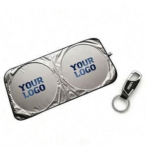 Wholesale Print Logo Double Circle Fold Front Windshield <b>Shade</b> for Car Dealer Business Promo Gift Sunshade - Product Image 1
