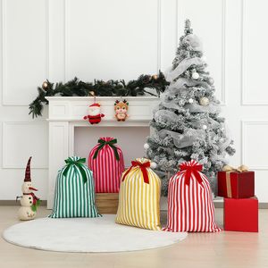 Wholesale Christmas Gift Bag Gingham Canvas Fabric Sublimation Santa Sack for Kids Candy Bags 50x70cm Reusable Moisture Proof - Product Image 4
