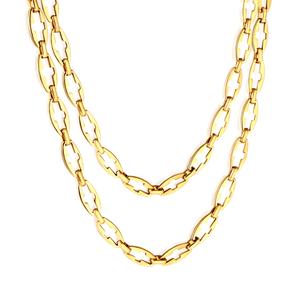 Collier ras du cou personnalisé en acier inoxydable plaqué or, chaîne cubaine, chaîne croisée, idéal pour cadeau de bijoux DIY - Product Image 2