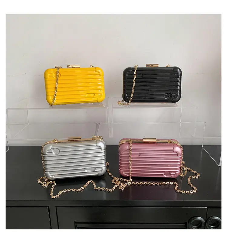 New Trend Luggage Bag Women's Small Satchel Crossbody Bag Mini Mobile Phone Clip Clutch Travel Suitcase Handbag Box Makeup Purse