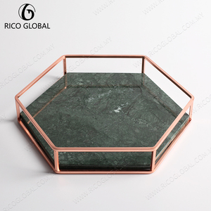 2025 Solutions de stockage à domicile plateaux rectangulaires décoratifs en marbre plateau de service minimaliste en pierre naturelle pour les mariages fruits - Product Image 5