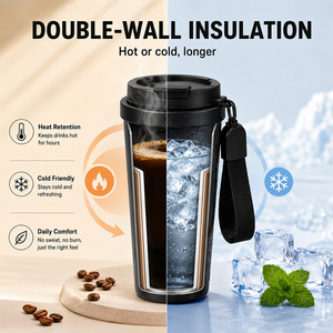 Hot Sale 600ml 20oz Double Wall Stainless Steel Vacuum Insulated <b>Thermo</b> Tumbler Leakproof Reusable Coffee Mug For Business Gifts - Product Image 3
