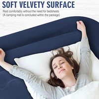 LGM Premium Queen Matelas gonflable avec pompe électrique et sac de transport Matelas gonflable floqué pliable pour camping, randonnée et maison