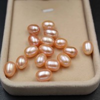 Perles naturelles Zhuji XINGYE 6-9mm Qualité 4A Perles d'eau douce naturelles blanches, violettes, roses Demi-perles en forme de riz Perles en vrac Certifiées par un tiers