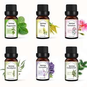 Coffret Cadeau d'Huiles Essentielles 100% Pures de Menthe Poivrée, Ylang Ylang et Eucalyptus – 6 Pièces, Aromathérapie Naturelle pour Diffuseur et Soins de la Peau - Product Image 2