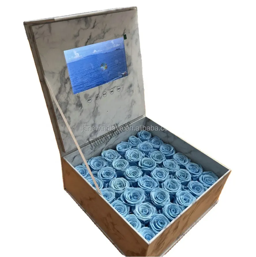 36pcs preserved rose video box gift set long lasting roses box with lcd display presents for Mother day