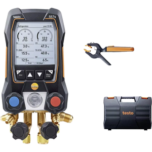 Testo 557s Plastic <b>AC</b> Manifold Gauge Set & <b>AC</b> <b>Recharge</b> <b>Kit</b> 2x115i Clamp Thermometer 1x552i Gauge Accuracy 0.1 1-Year Warranty - Product Image 2